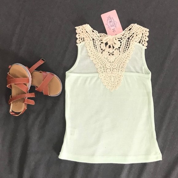 Girl's Tank -Lace Back -Natural Lace - Picture 6 of 8